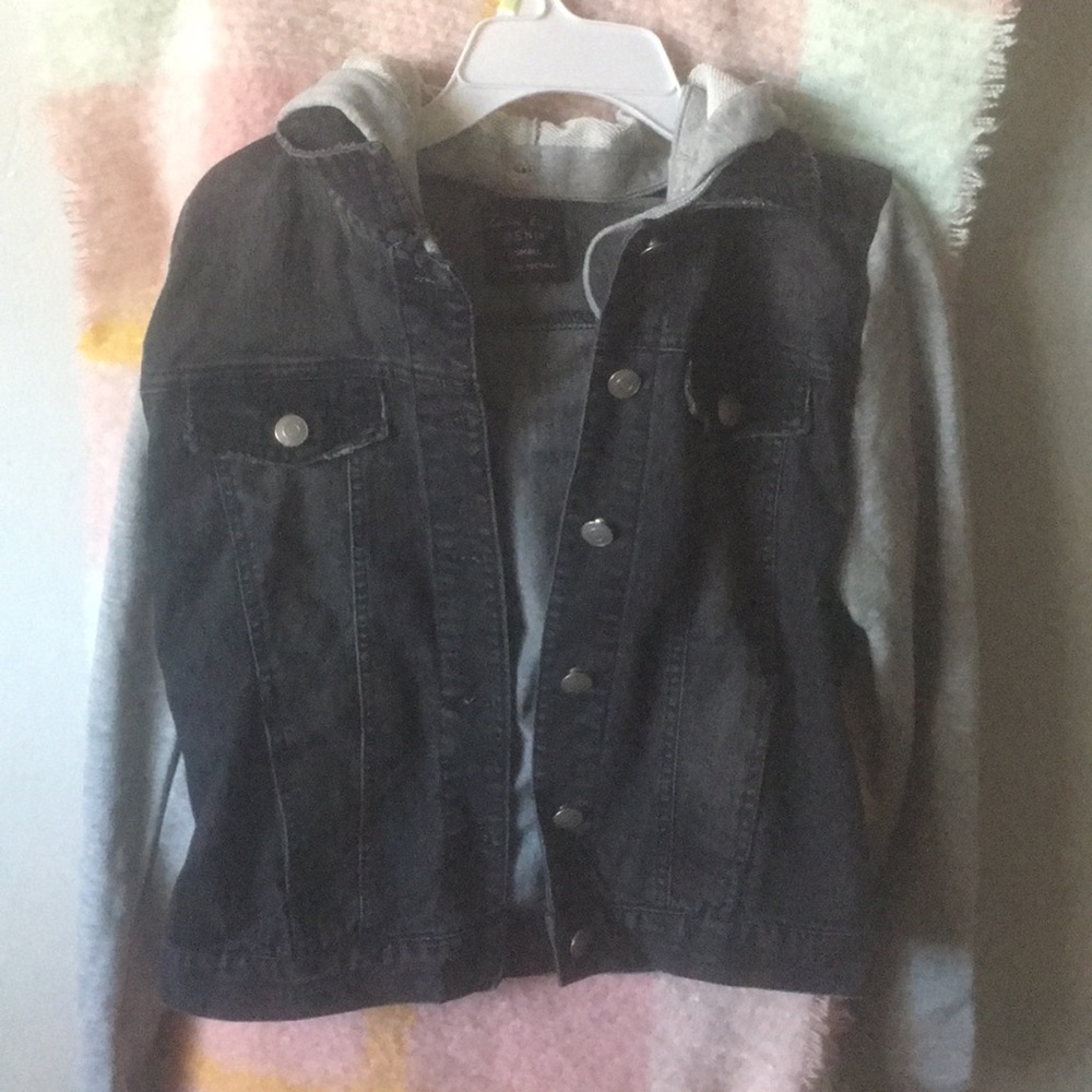 Grey and black denim jacket